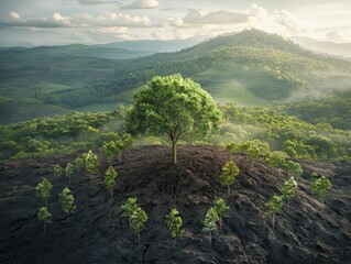 Poster - Supporting tree planting initiatives is essential for greening the planet and promoting environmental sustainability in our communities.