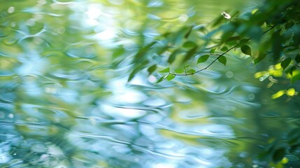 Poster - blurred image of natural background from water and plants