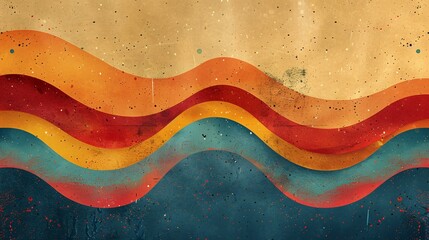 Wall Mural - Vintage Abstract Art with Wavy Lines