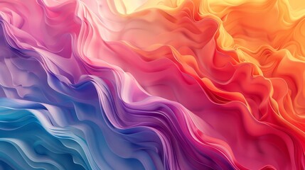 Poster - A colorful, abstract painting with a wave-like pattern