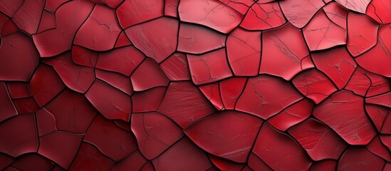 Wall Mural - Abstract Red Cracked Surface