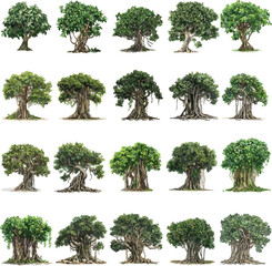 TREE SET IN COLOR STYLE, BAYAN TREE SET IN COLOR STYLE