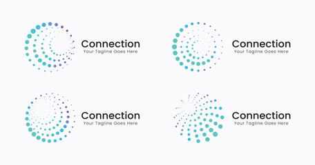 connection logo business global technology and network. icon template collection sign symbol innovat