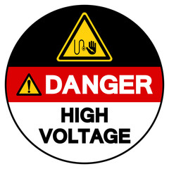 Danger High Voltage Symbol Sign, Vector Illustration, Isolated On White Background Label .EPS10