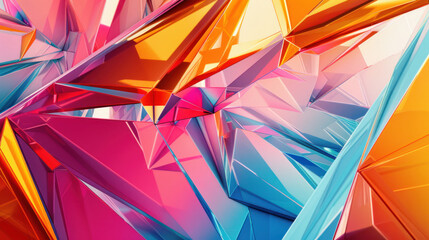 Wall Mural - Geometric abstract background with sharp angles and bright colors