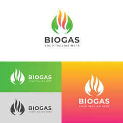 Wall Mural - Creative natural Biogas logo design.