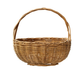 Wall Mural - Wicker gift basket (with clipping path) isolated on white background