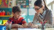 © thesweetsheep - Empathetic Special Education Teacher providing personalized support to a special needs student