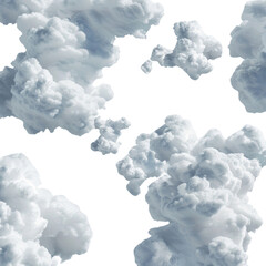 Wall Mural - A series of fluffy white clouds scattered across the sky