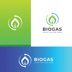 Wall Mural - Creative natural Biogas logo design.