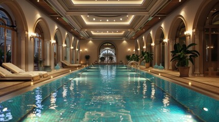 Wall Mural - Indoor Pool in a Luxurious Villa