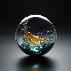 a glass ball with a boat inside of it