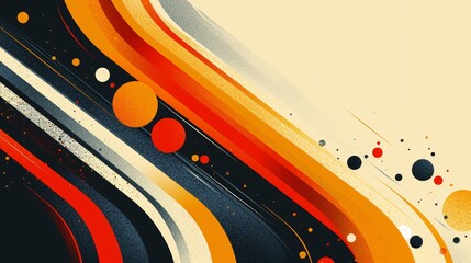 Wall Mural - Abstract Geometric Pattern with Orange, Red, and Black
