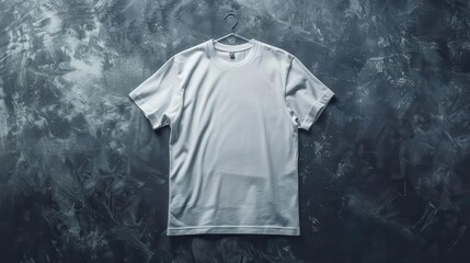 Wall Mural - blank white male tshirt mockup front view apparel product presentation template