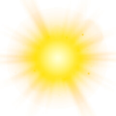 Transparent yellow sunlight special lens flash light effect. Front solar flare lenses. Glowing light effects. PNG.	