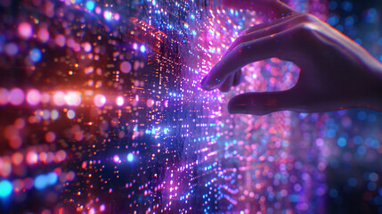 Poster - Interacting with a futuristic illuminated data wall visualization
