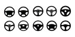 © d4_dsgns - Steering wheel icon set. Auto car steering wheel icon set. Automobile steer wheel vector symbol for trucks and cars.