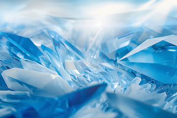 Sticker - Blue and White Crystals Background