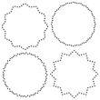 © Vii - Vector set of halftone dots in circle form. Geometric shape, vintage circle frame with dots art