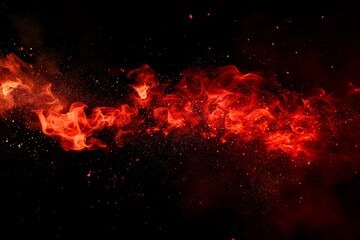 Wall Mural - abstract red smoke on black background. fantasy fractal texture. digital art