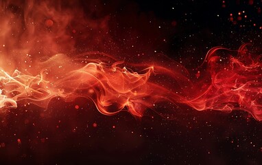 Wall Mural - abstract red smoke on black background. fantasy fractal texture. digital art