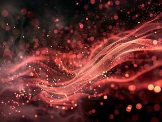 Wall Mural - abstract red smoke on black background. fantasy fractal texture. digital art
