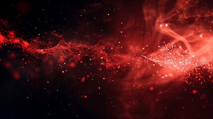 Wall Mural - abstract red smoke on black background. fantasy fractal texture. digital art