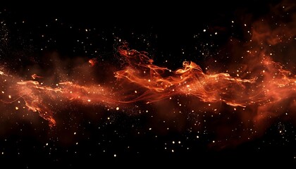 Wall Mural - abstract red smoke on black background. fantasy fractal texture. digital art