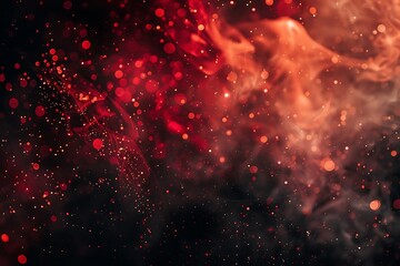 Wall Mural - abstract red smoke on black background. fantasy fractal texture. digital art