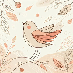 Wall Mural - Abstract watercolor illustration of a bird, with soft colors
