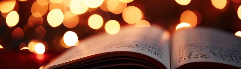 A Christmas carol book open to a popular holiday song