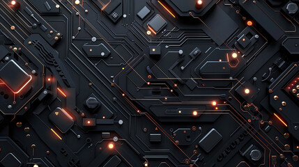 Abstract Technology Background, Computer Processor, Motherboard Hardware Circuit