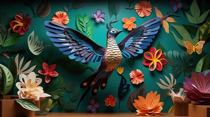 Wall Mural - butterfly on a flower