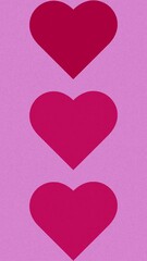 Wall Mural - Red hearts vertical background, valentines day background