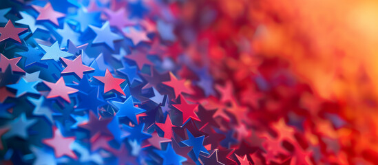 Abstract background with red and blue stars