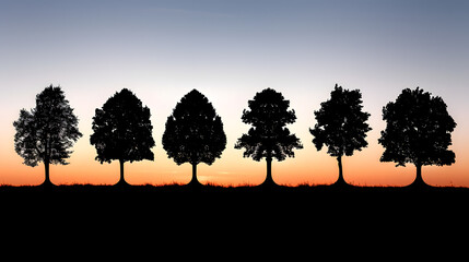 Sticker - tree simple silhouettes