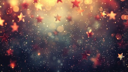 Wall Mural - Shiny Lights and Texture Festive Background with Abstract Christmas Bokeh and Falling Stars