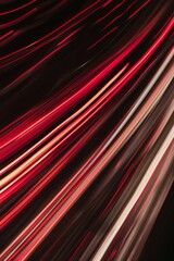 Wall Mural - Abstract red lines depict the speed of the road in red. Red light trails on a dark background, Design of albums, notebooks, banners, postcards, posters