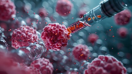 Poster - A doctor using a gene editing tool to correct a genetic defect in a patient's cells.