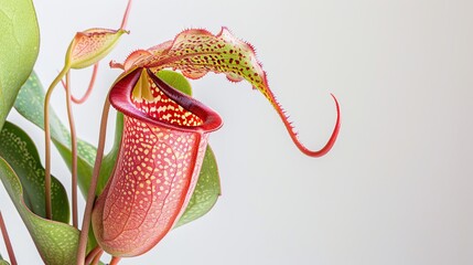 Wall Mural - Close-up of a Pitcher Plant with Red and Green Leaves