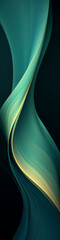 Wall Mural - Abstract Teal And Yellow Swirling Shape On Dark Background