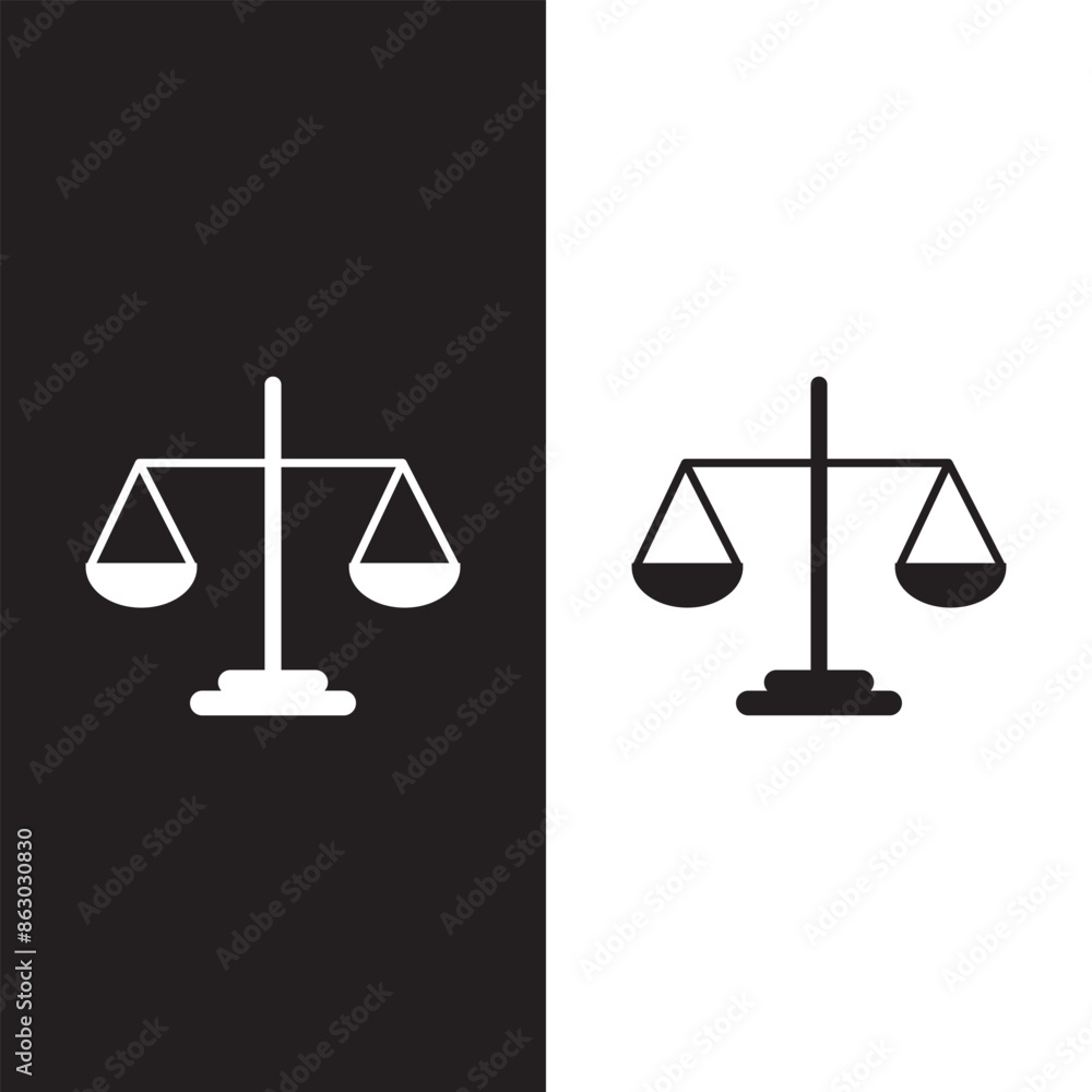 Scale - black and white icons. Vector illustration Stock Vector | Adobe ...