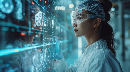 Poster - A medical team using a holographic communication system to collaborate with specialists from around the world.