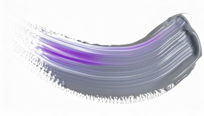 Wall Mural - Purple and grey paint stroke forming a wavy line, isolated on a white background