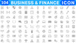 © Muhammad A. grapix - Finance line icons set. Money payments elements outline icons collection. Payments elements symbols. Currency, money, bank, cryptocurrency, check, wallet, piggy, balance, safe - stock vector.