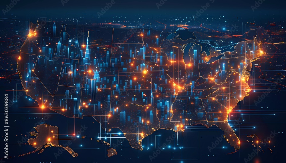 Digital Pulse of Urban America, A dynamic map of major US cities ...