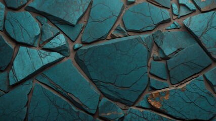 Wall Mural - Abstract dark turquoise stone textured background
 