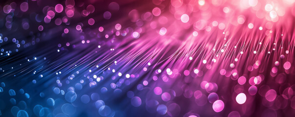 Leinwandbilder - Fast data transfer concept with abstract background of fiber optic cables and bokeh effect, futuristic design