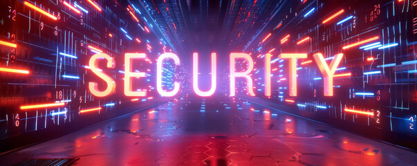 Poster - Abstract futuristic background with 3D rendering of 