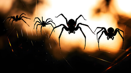 Wall Mural - spider silhouettes